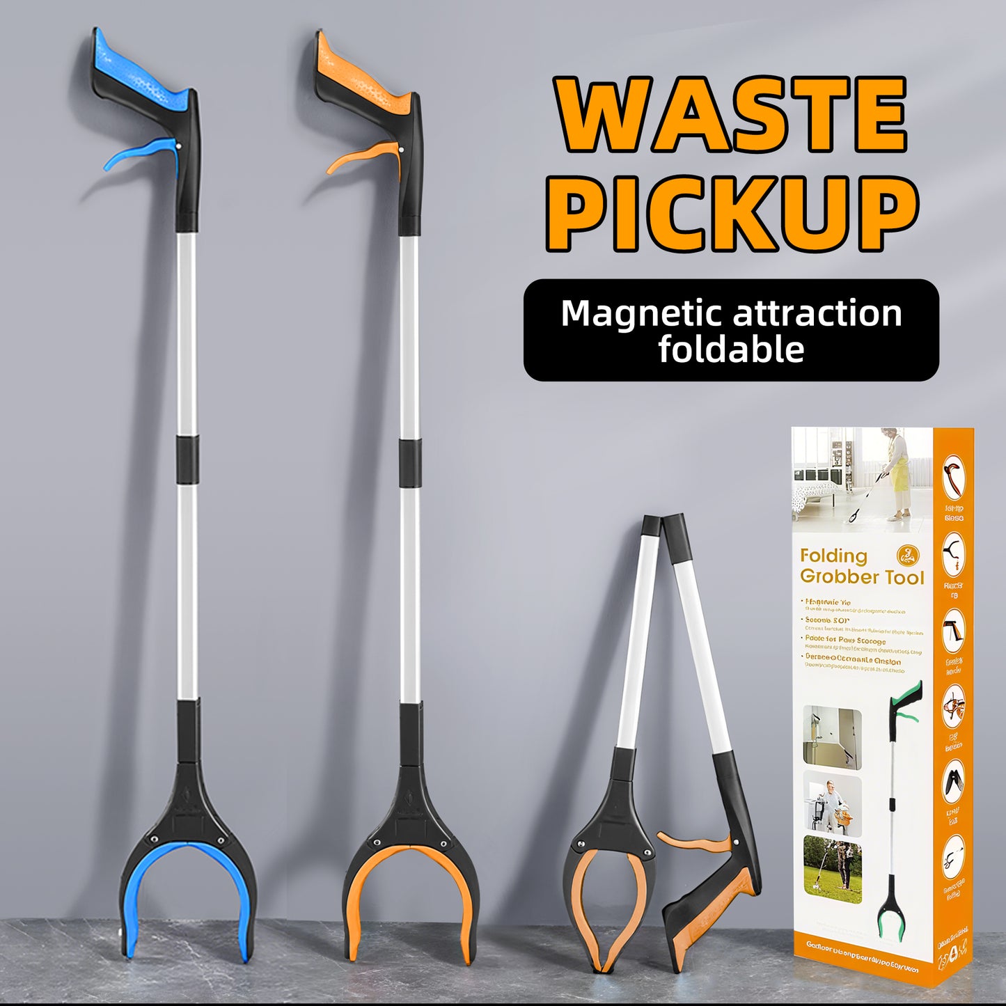 32" Reacher Grabber Tool - Trash Picker & Gripper Stick