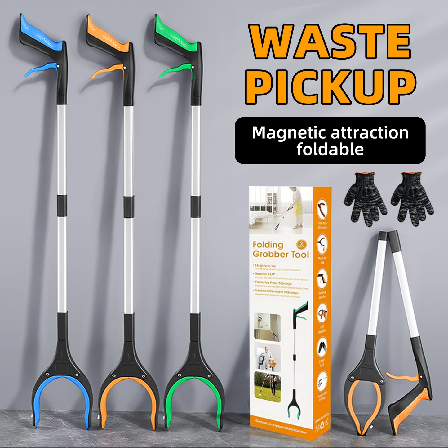 32" Reacher Grabber Tool - Trash Picker & Gripper Stick