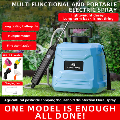 5L Electric Sprayer, Powerful Electric Sprayer, 3 Spray Nozzles, Rechargeable,Shoulder Style Electric Sprayer