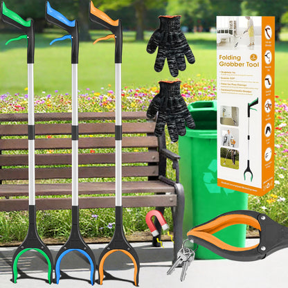 32" Reacher Grabber Tool - Trash Picker & Gripper Stick
