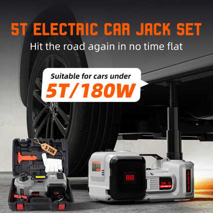 3-in-1 Electric Car Jack with Air Compressor & Emergency Hammer