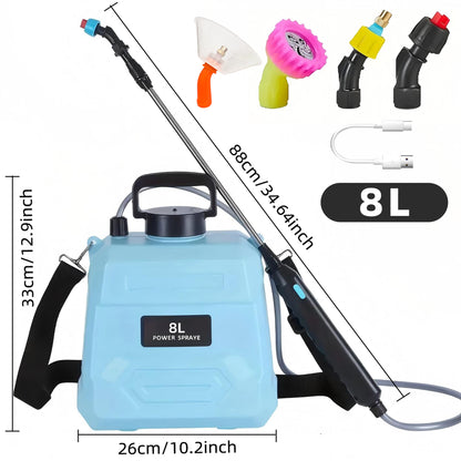 Watering Can With Spray Gun Automatic Mister 8L Electric Sprayer, Powerful Electric Spray