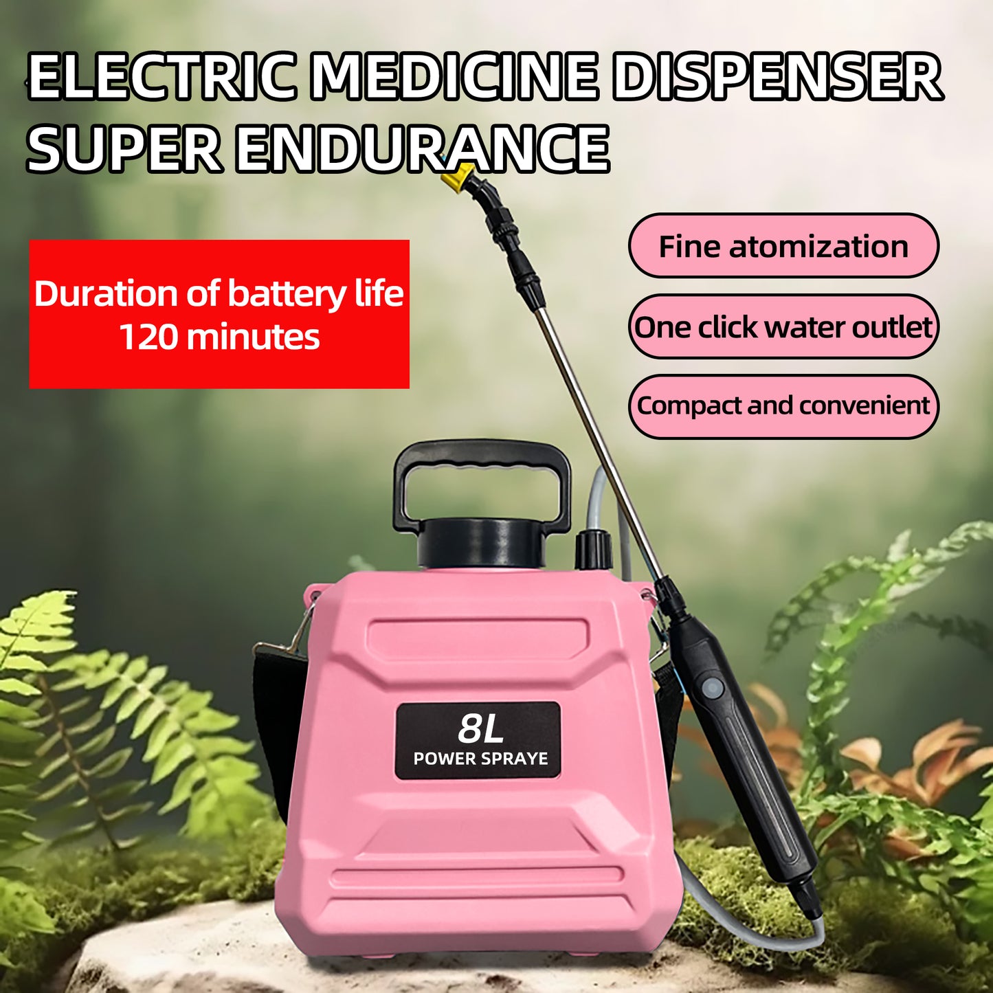 SZTAA 8L Garden Sprayer with Adjustable Shoulder Strap for Lawn,Garden,Cleaning
