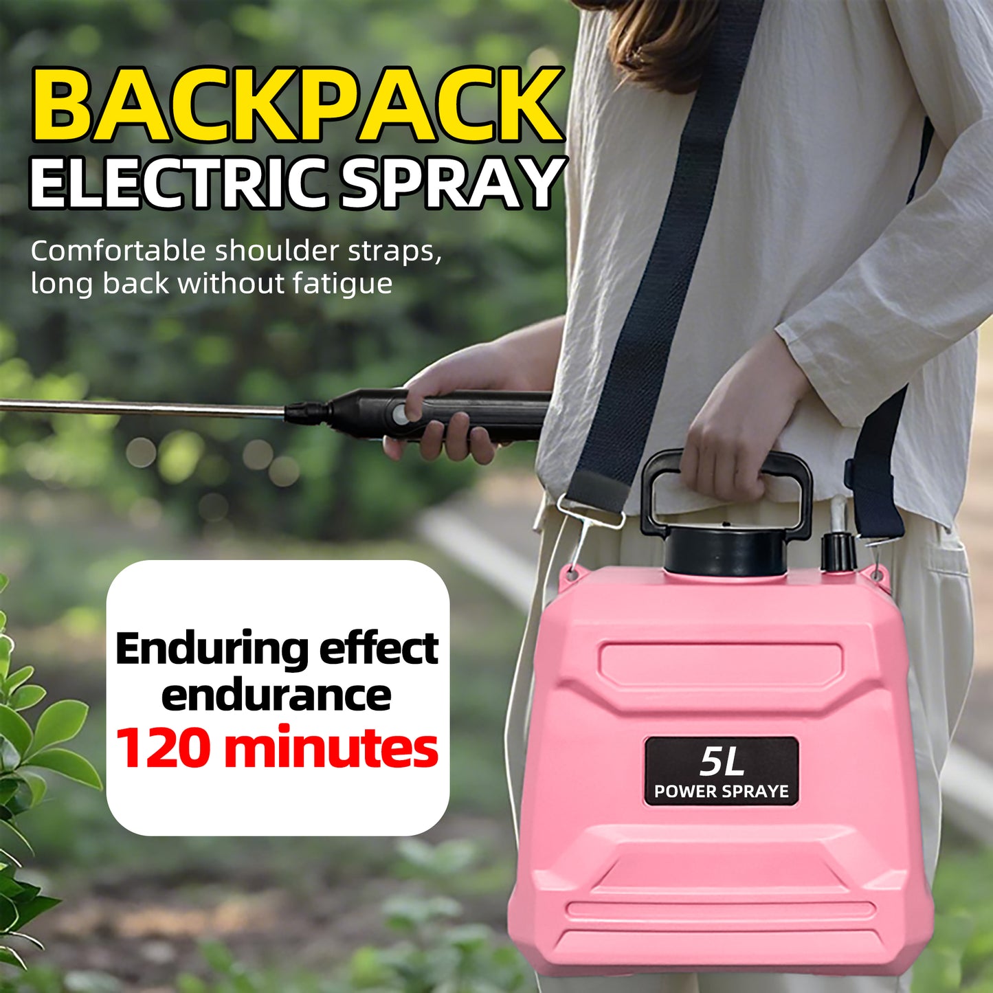 SZTAA Garden Sprayer with Adjustable Shoulder Strap for Lawn,Garden,Cleaning 5L